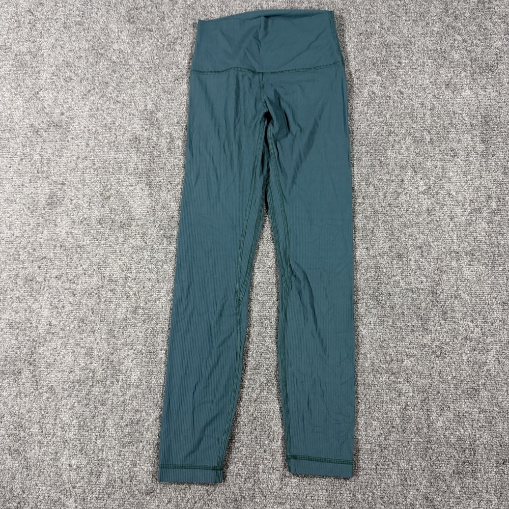 Lululemon Align Ribbed High Rise Pant Womens 4 Storm Teal 25" Inseam